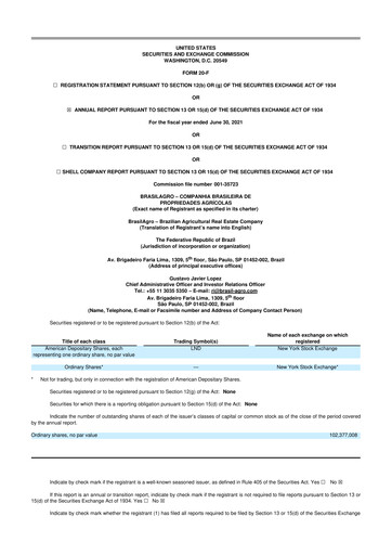 Thumbnail BrasilAgro 20-F Annual Report 2021