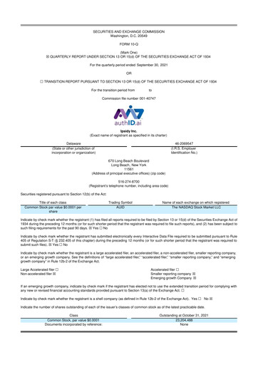 Thumbnail authID 10-Q Quarterly Report FY2021 