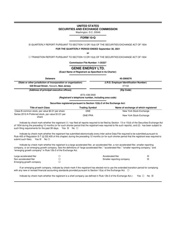 Thumbnail Genie Energy
 10-Q Quarterly Report FY2021 