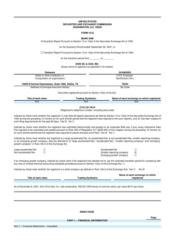 Thumbnail Zion Oil & Gas 10-Q Quarterly Report FY2021 