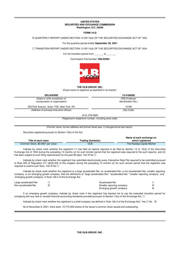 Thumbnail OLB Group 10-Q Quarterly Report FY2021 