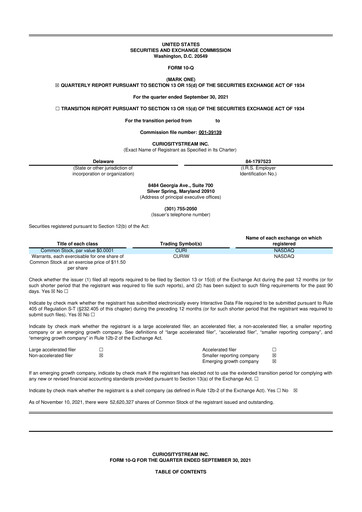 Miniature CuriosityStream 10-Q Rapport trimestriel 2021 