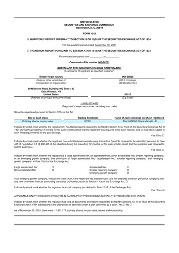 Thumbnail Greenland Technologies 10-Q Quarterly Report FY2021 Q3