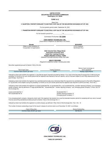 Thumbnail CBAK Energy Technology 10-Q Quarterly Report FY2021 