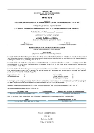 Thumbnail Avalon GloboCare 10-Q Quarterly Report FY2021 
