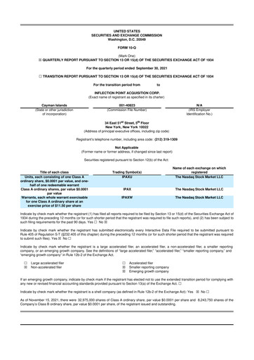 Miniature Intuitive Machines 10-Q Rapport trimestriel 2021 