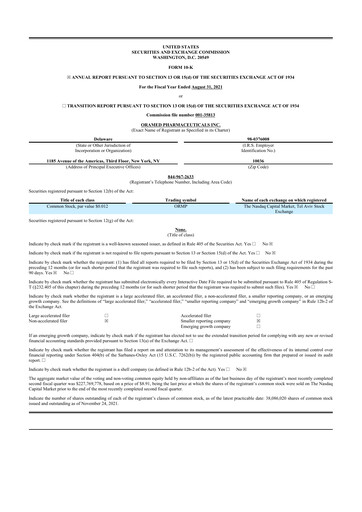 Thumbnail Oramed Pharmaceuticals 10-K Annual Report 2021