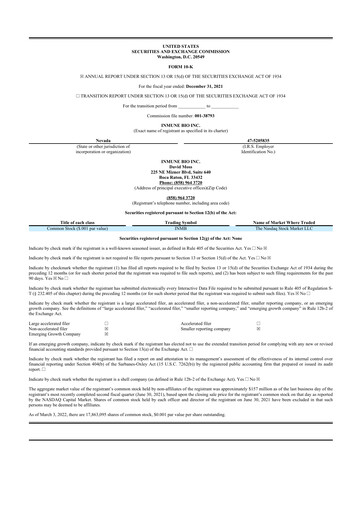 Thumbnail INmune Bio 10-K Annual Report 2021