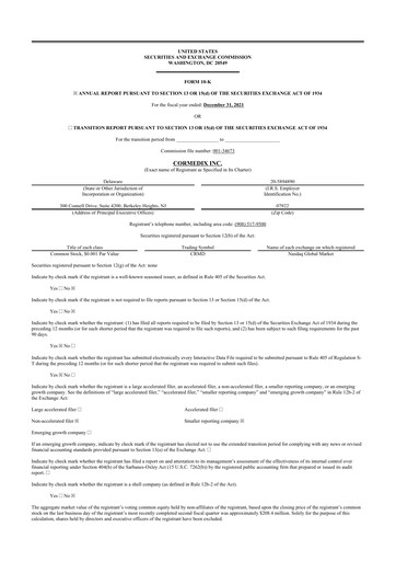 Thumbnail CorMedix 10-K Annual Report 2021