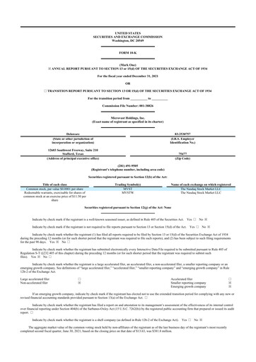 Miniature Microvast 10-K Rapport annuel 2021