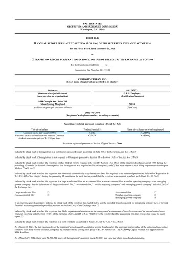 Miniature CuriosityStream 10-K Rapport annuel 2021