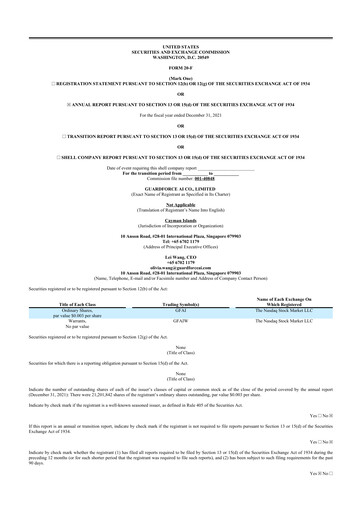 Thumbnail Guardforce AI 20-F Annual Report 2021