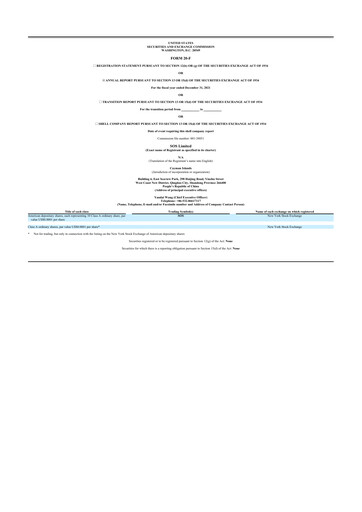 Thumbnail SOS Limited 20-F Annual Report 2021