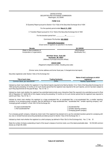 Thumbnail OptimizeRx 10-Q Quarterly Report FY2022 