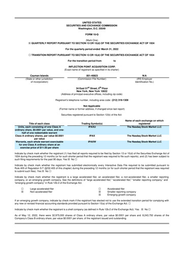 Miniature Intuitive Machines 10-Q Rapport trimestriel 2022 