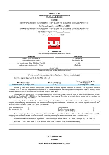 Thumbnail OLB Group 10-Q Quarterly Report FY2022 
