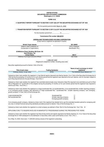 Thumbnail Greenland Technologies 10-Q Quarterly Report FY2022 Q1