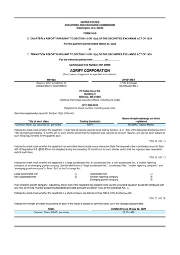 Thumbnail Agrify 10-Q Quarterly Report FY2022 