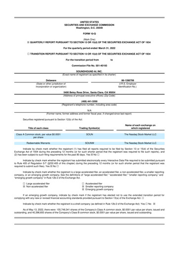 Miniature SoundHound AI 10-Q Rapport trimestriel 2022 