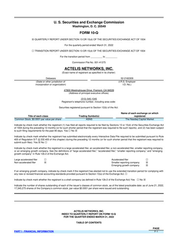 Thumbnail Actelis Networks 10-Q Quarterly Report FY2022 