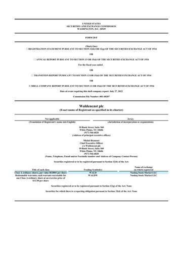 Miniature Waldencast 20-F Rapport annuel 2022