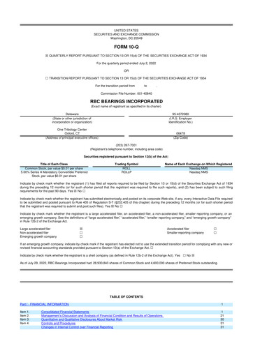 Thumbnail RBC Bearings 10-Q Quarterly Report FY2023 