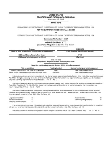 Thumbnail Genie Energy
 10-Q Quarterly Report FY2022 