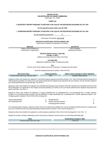 Vorschaubild Chicago Atlantic Real Estate Finance 10-Q Quartalsbericht  