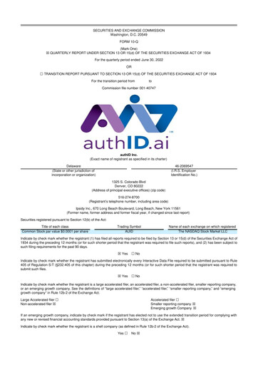 Thumbnail authID 10-Q Quarterly Report FY2022 