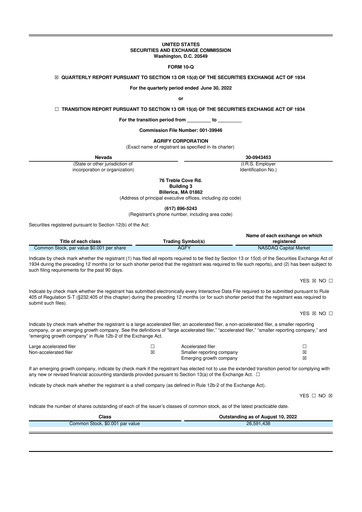 Thumbnail Agrify 10-Q Quarterly Report FY2022 