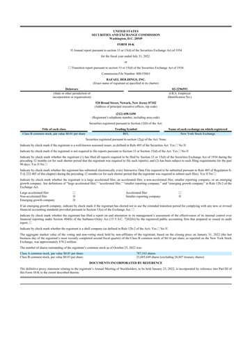Thumbnail Rafael Holdings 10-K Annual Report 2022