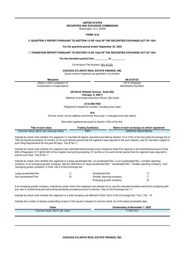 Vorschaubild Chicago Atlantic Real Estate Finance 10-Q Quartalsbericht  