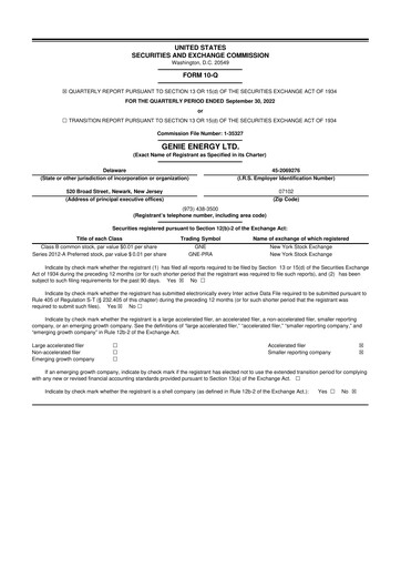 Thumbnail Genie Energy
 10-Q Quarterly Report FY2022 