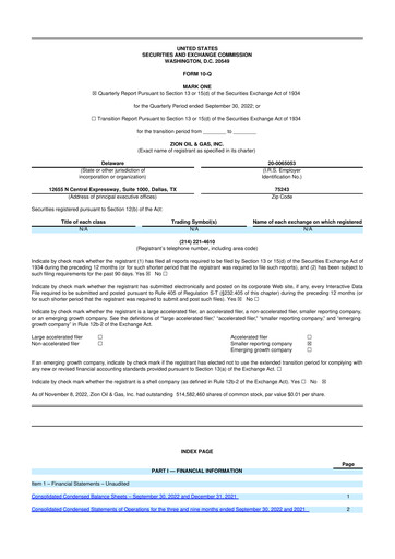 Thumbnail Zion Oil & Gas 10-Q Quarterly Report FY2022 