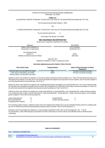 Thumbnail RBC Bearings 10-Q Quarterly Report FY2023 
