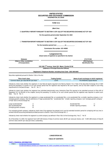 Thumbnail Longeveron 10-Q Quarterly Report FY2022 