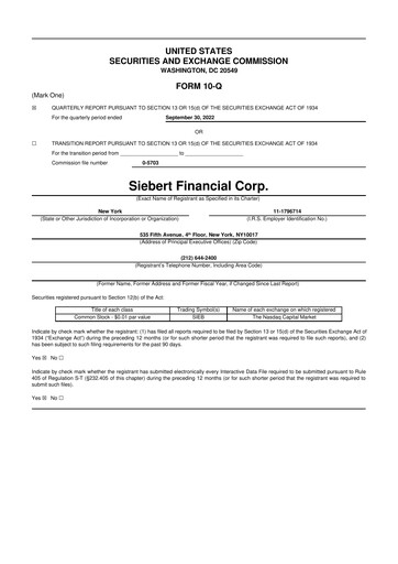 Thumbnail Siebert Financial 10-Q Quarterly Report FY2022 
