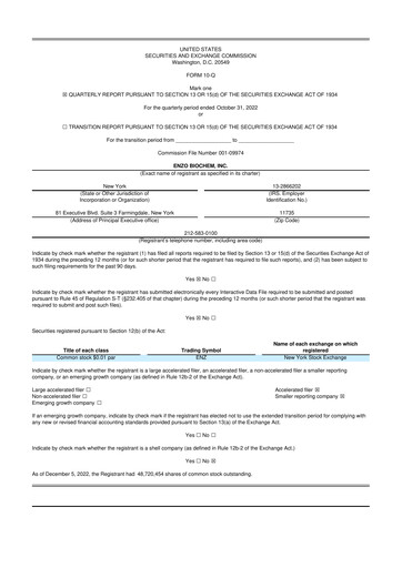 Thumbnail Enzo Biochem 10-Q Quarterly Report FY2023 