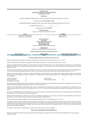 Thumbnail INmune Bio 10-K Annual Report 2022