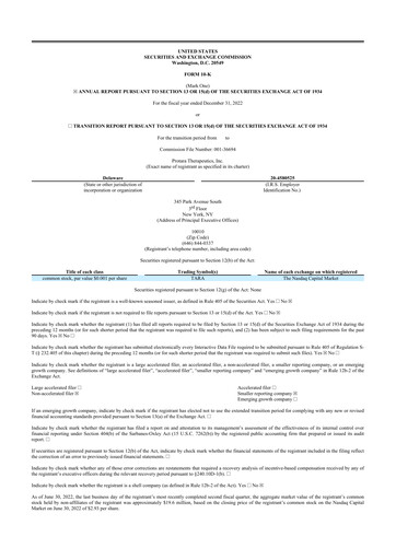 Vorschaubild Protara Therapeutics 10-K Jahresbericht 2022