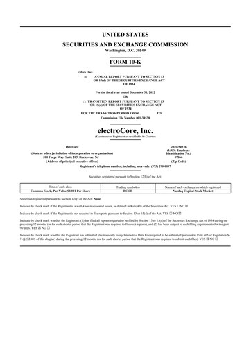 Vorschaubild electroCore 10-K Jahresbericht 2022