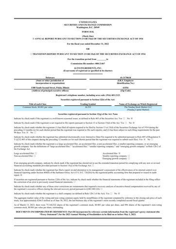 Thumbnail Alto Ingredients 10-K Annual Report 2022