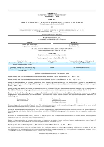 Thumbnail Nauticus Robotics 10-K Annual Report 2022