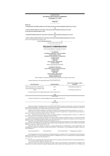 Thumbnail Telesat 20-F Annual Report 2022