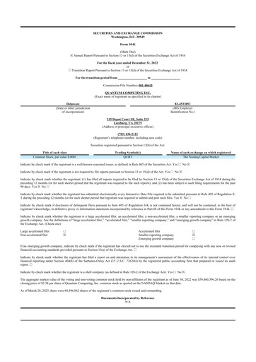 Thumbnail Quantum Computing 10-K Annual Report 2022