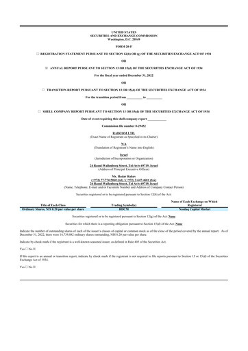 Thumbnail RADCOM 20-F Annual Report 2022