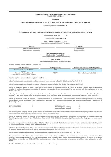 Thumbnail Adial Pharmaceuticals
 10-K Annual Report 2022
