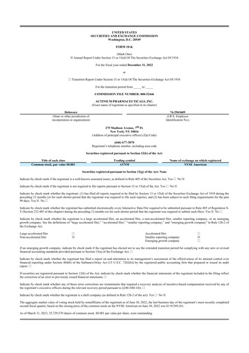 Thumbnail Actinium Pharmaceuticals 10-K Annual Report 2022