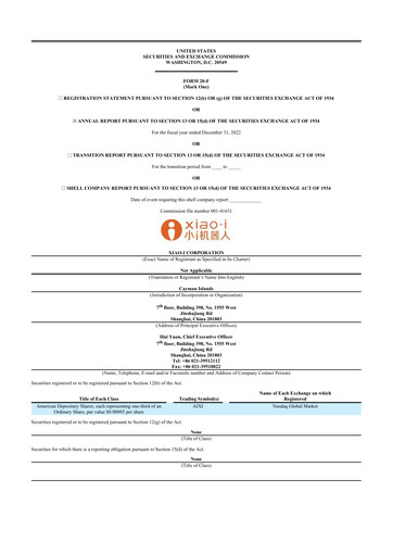 Thumbnail Xiao-I 20-F Annual Report 2022