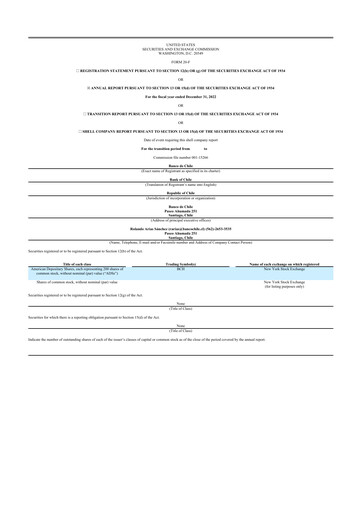 Thumbnail Banco de Chile
 20-F Annual Report 2022